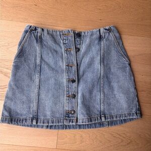 Wilfred Free Blue Denim Mini Skirt